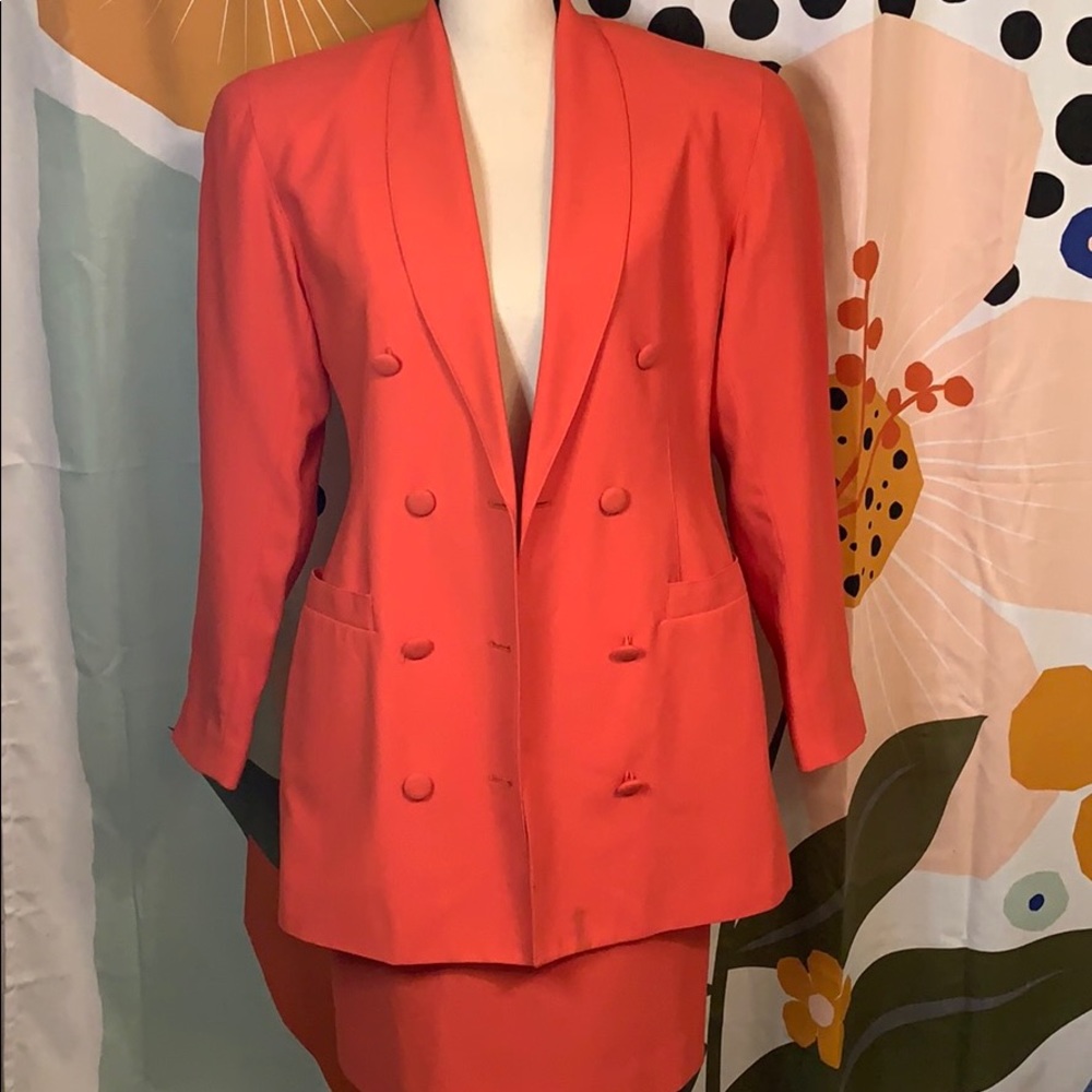 Orange Casual Corner skirt suit size 4